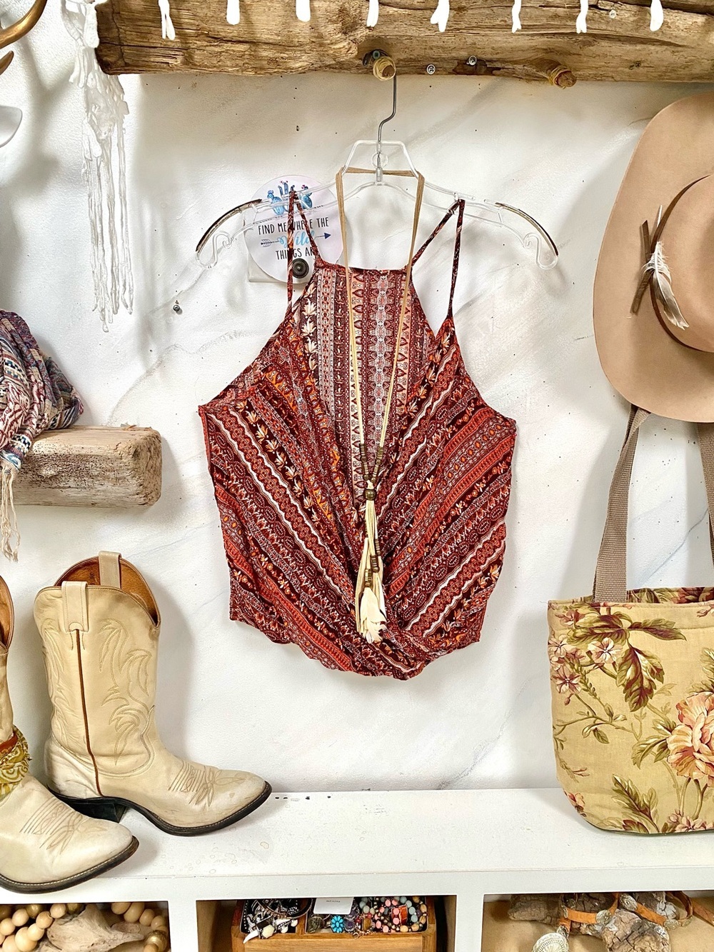 Enchanting Gypsy vibe boho tank w southwestern hippy feel